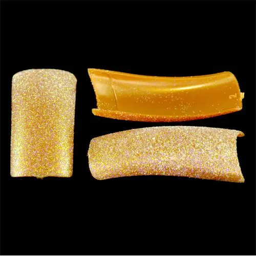 Glitter nail tips, 500pcs - copper