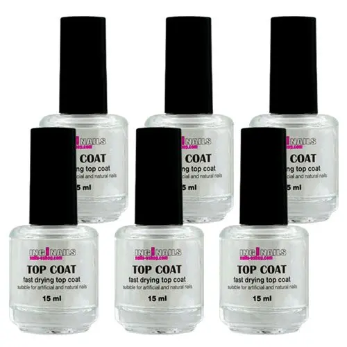 6x Dry fast Top Coat Inginails 15ml