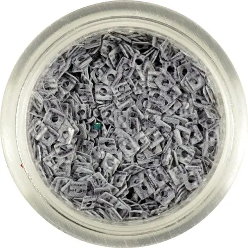 Small Square with Hole - Grey with Stripes