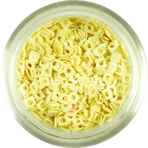 Small Nail Decoration - Banana Yellow Squares with Hole