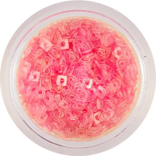 Transparent Decorative Squares with Hole - Salmon Colour