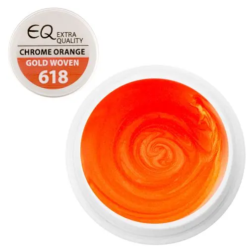 Extra Quality UV gel - 618 Gold Woven – Chrome Orange 5g