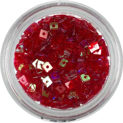 Red Square - Transparent Nail Art Decoration with Hole