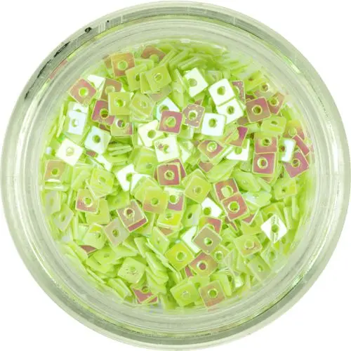 Nail Decoration - Small Light Green Squares with Hole
