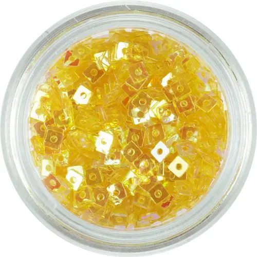 Small Nail Decoration - Honey Golden Squares with Hole