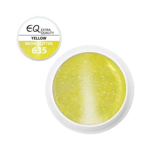 Neon Glitter - coloured UV gel in yellow colour, 5g