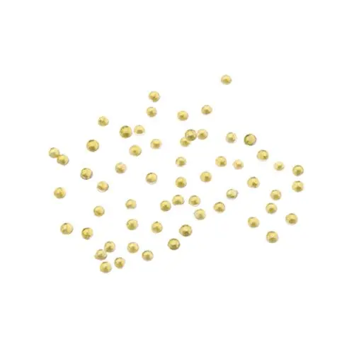 Yellow-green nail decorations, 2mm - round rhinestones in sack, 50pcs 