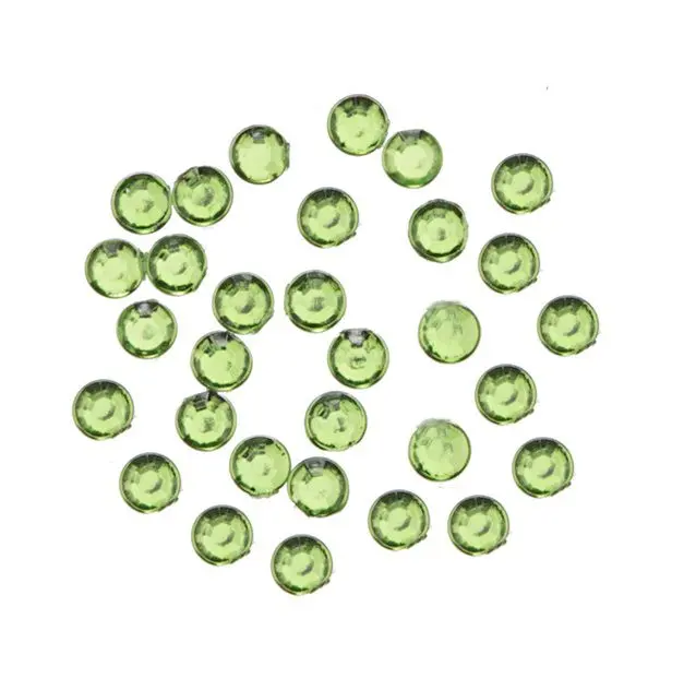 Nail art decorations 2mm - 50pcs round rhinestones in sack, green