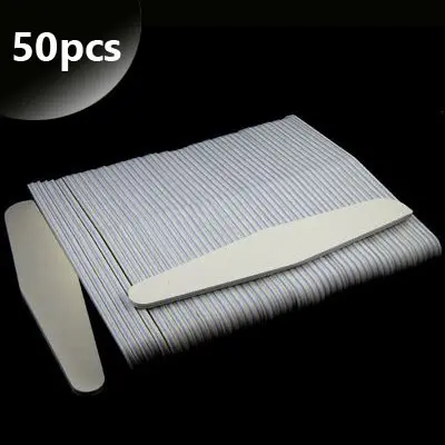 50pcs - Inginails Professional nail file, white, rounded diamond 80/80