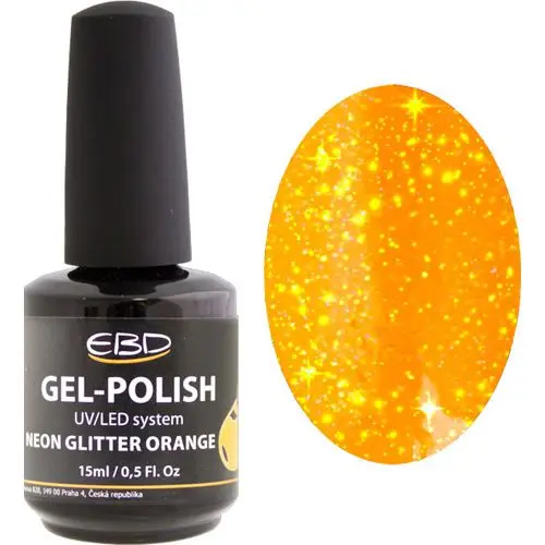 UV gel polish - NEON GLITTER ORANGE 237, 15ml