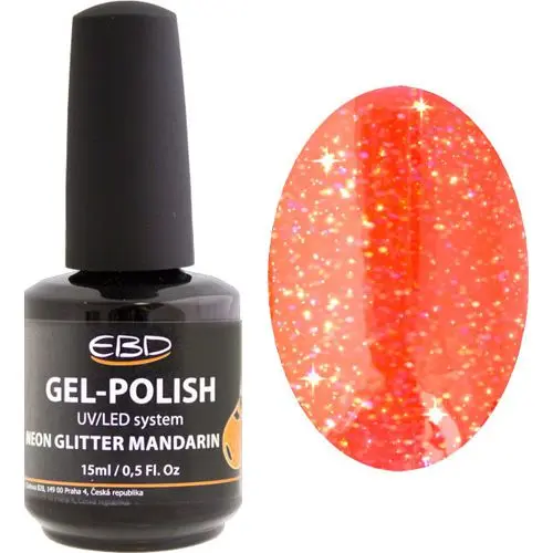 UV gel polish - NEON GLITTER MANDARIN 231, 15ml