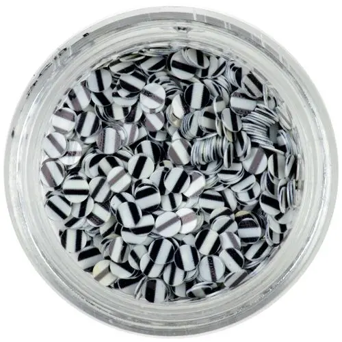 Sequins - white, black stripes