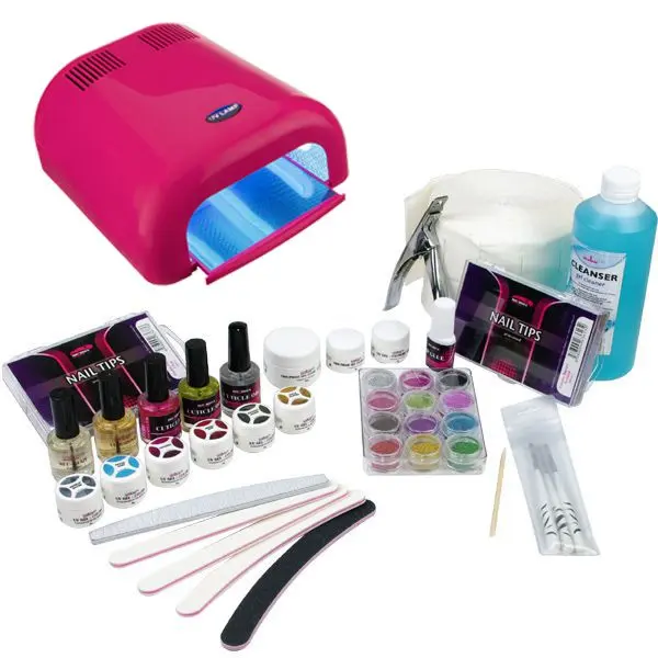 2-phase system - kit for gel nails, 36W pink UV lamp