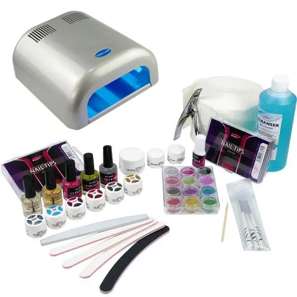 2-phase system - kit for gel nails, 36W silver UV lamp