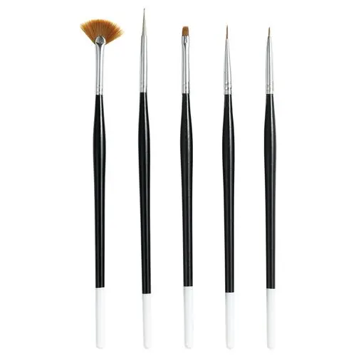 Black set of modelling brushes for nails - 5pcs