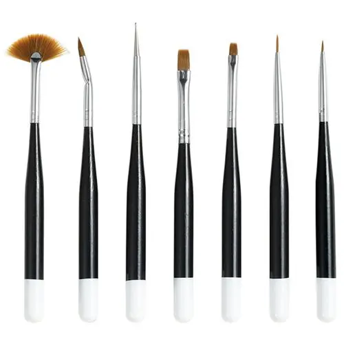 7pcs set of modelling and decoration brushes - black-white