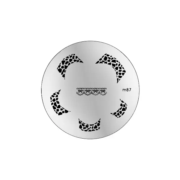 Stamping plate M87 - French manicure, animal pattern