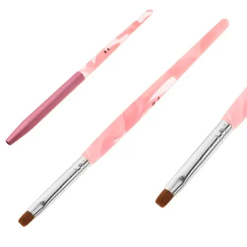 Modelling brush for gel, pink plexi handle - no.4