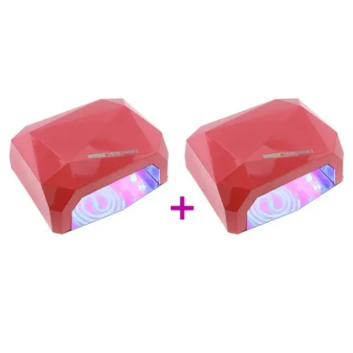 2 x combined LED + CCFL 36W UV lamp - pink