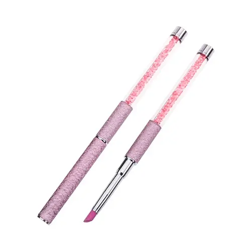 Nail cuticle pusher with mineral tip - pink