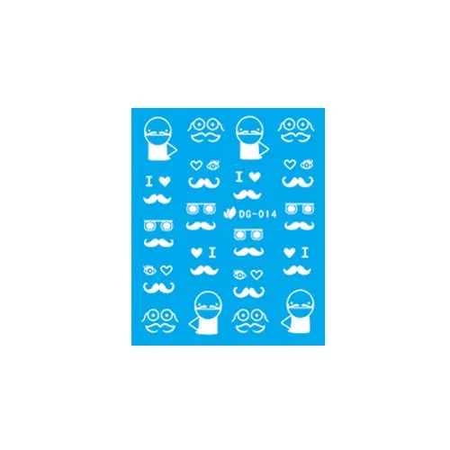 Fluorescent water decals - mustache - 014