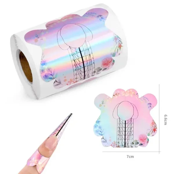 Silver-pink nail form, 100pcs