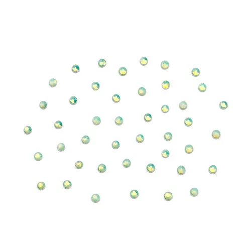 OPAL round rhinestones - green, 50pcs