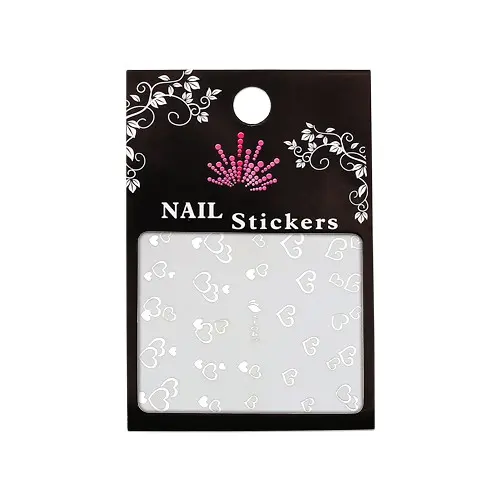 Water decals with motif of silver hearts - Y-041
