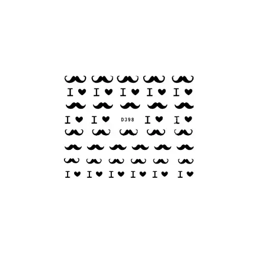 Water decals with black motif of moustache – D398
