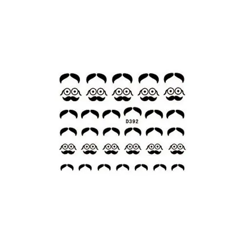 Water decals with black moustache motif – D392