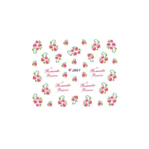 Water decals with motif of red roses - J007