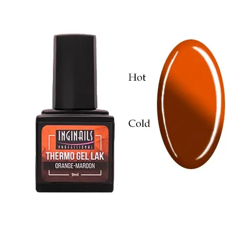 Coloured Thermo gel polish Inginails Professional - Orange-Maroon