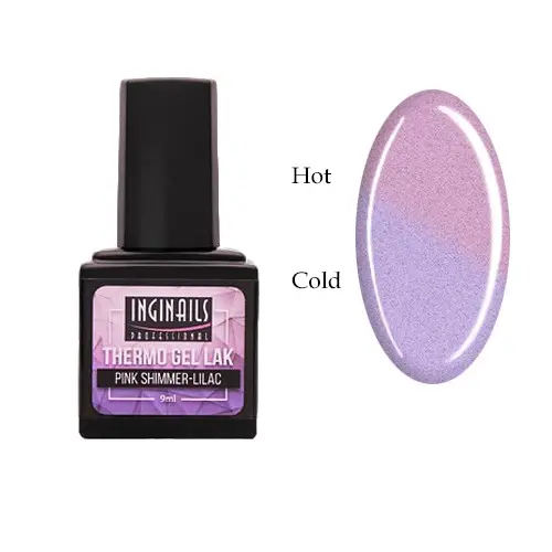 Coloured thermo gel polish Inginails Professional - Pink Shimmer-Lilac