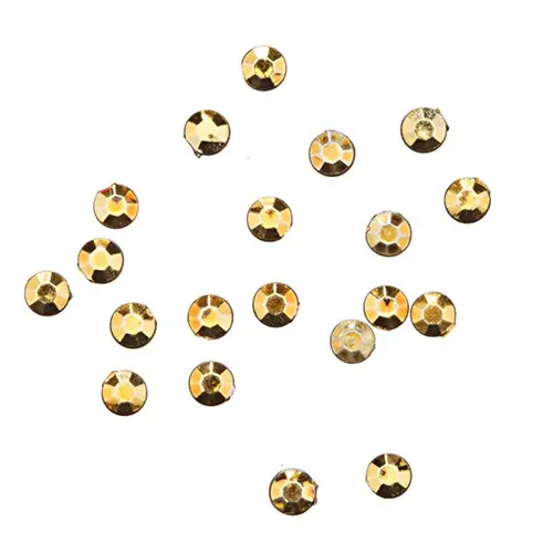 Nail art decorations 1,5mm - 20pcs round rhinestones in bag, gold-yellow