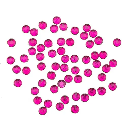 Nail art decorations 1,5mm - 20pcs round rhinestones in bag, cyclamen-pink