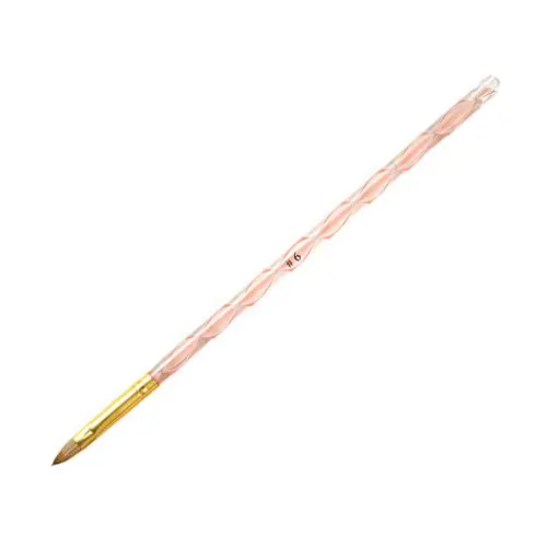 Acrylic nail brush, pink perspex handle - size 6