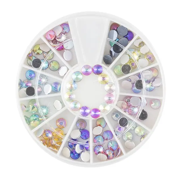 Nail art decorations - stones 4mm - various colours with AB effect