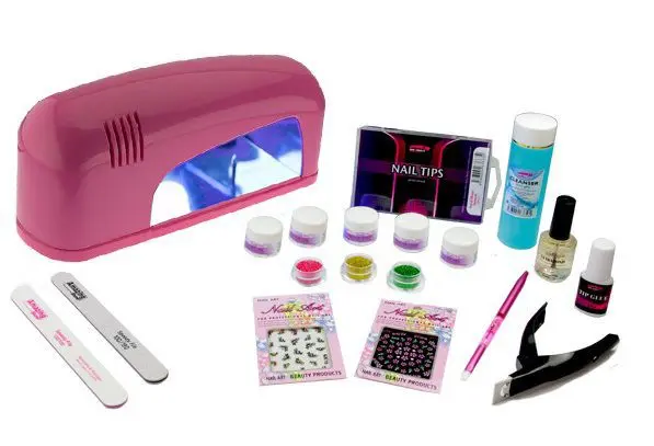 Set for gel nails – Christel Delux with 9W pink lamp