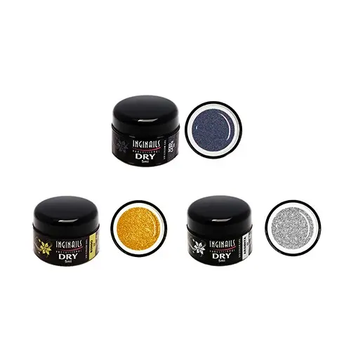 DRY colour gels - 3pcs kit - glitter