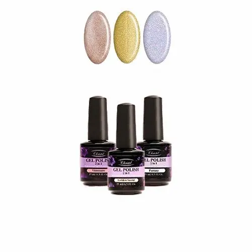 Christel Kit of 3 high-quality gel nail polishes 2in1 - glittering