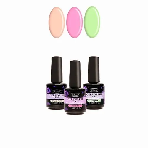 Christel Kit of 3 high-quality gel nail polishes 2in1 - pastel