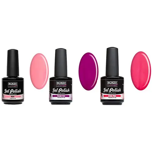 UV gel polish - 3pcs kit - pink-violet