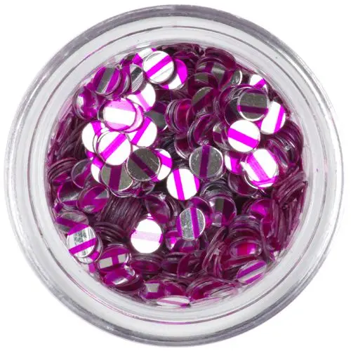 Sequins - silver, pink stripes