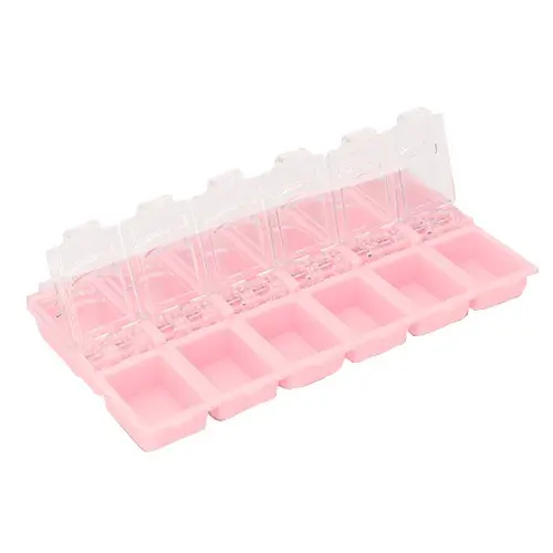 Box for storing nail decorations - pink