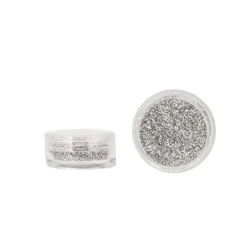 Nail art powder - silver with glitters