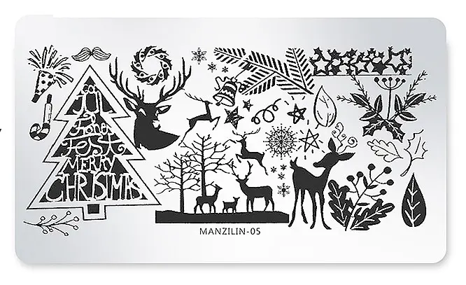 Nail art stamping plate  -  05 - Christmas