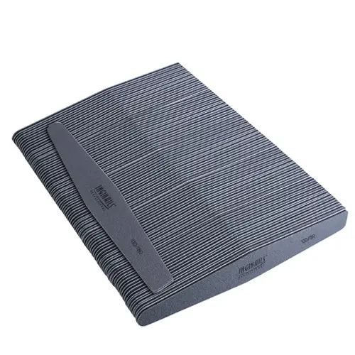50pcs - Inginails Professional Nail file, grey diamond with black centre, washable and disinfectant friendly 100/180
