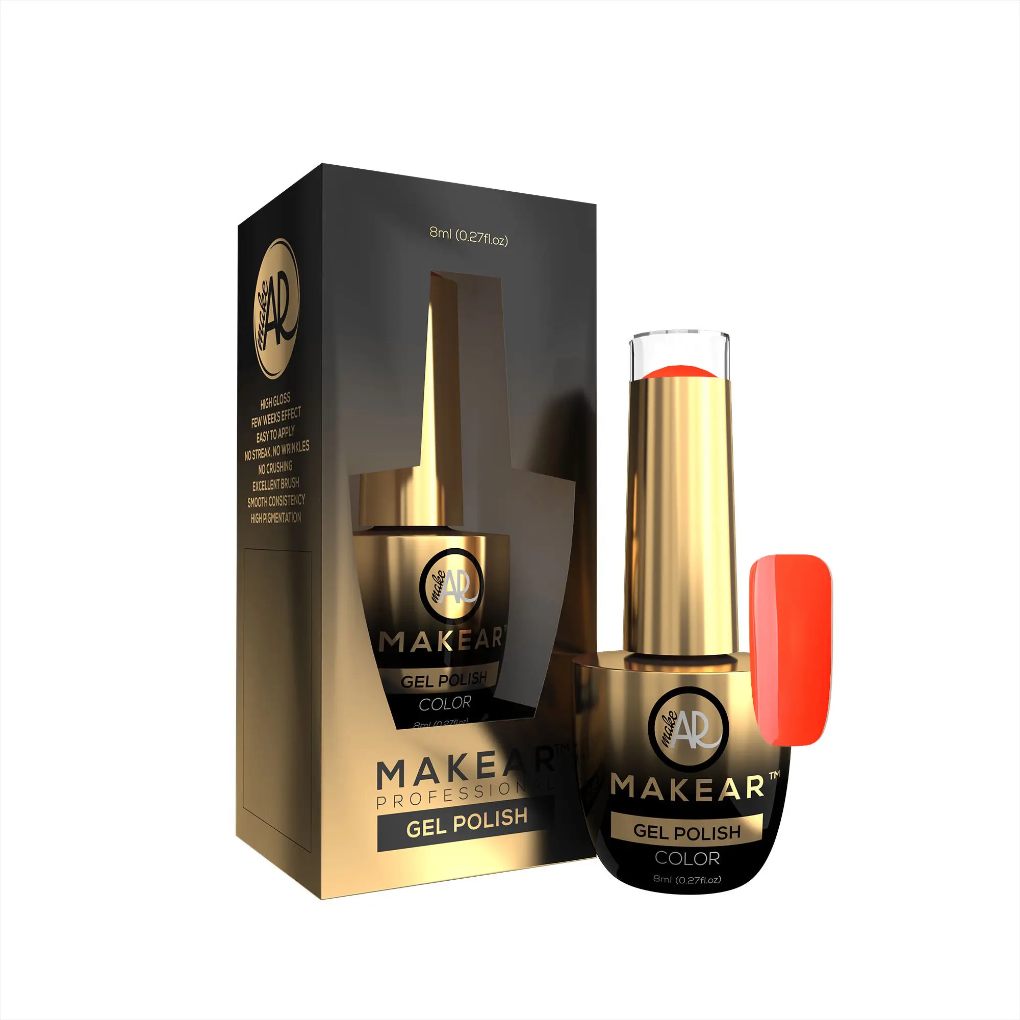 Makear Colour gel nail polish – Neon orange – N09, 8ml