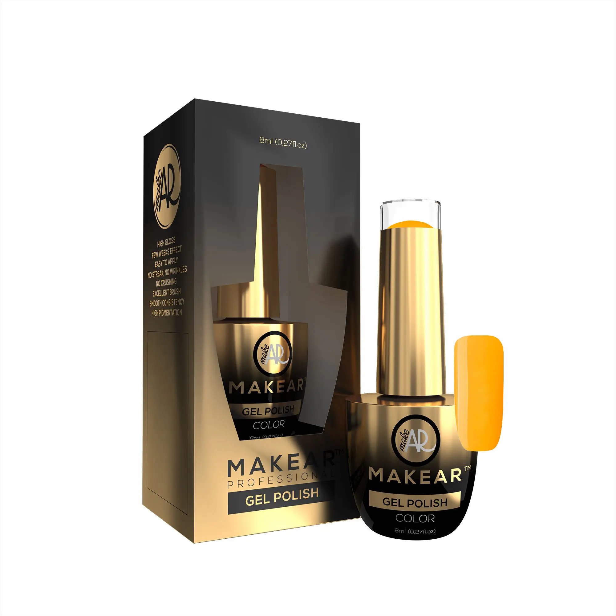 Makear Colour gel nail polish – Neon light orange – N27, 8ml