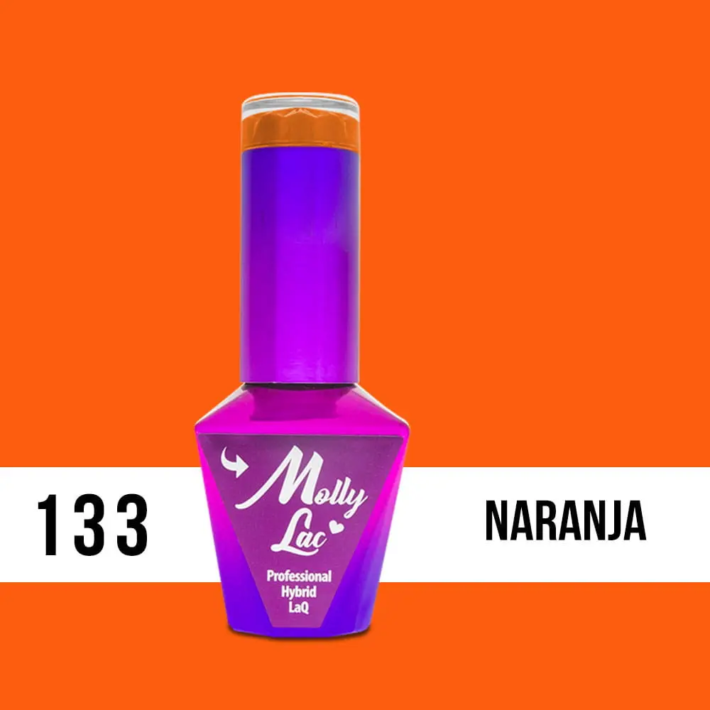 MOLLY LAC UV/LED gel nail polish Bubble Tea - Kolor Naranja 133, 10ml